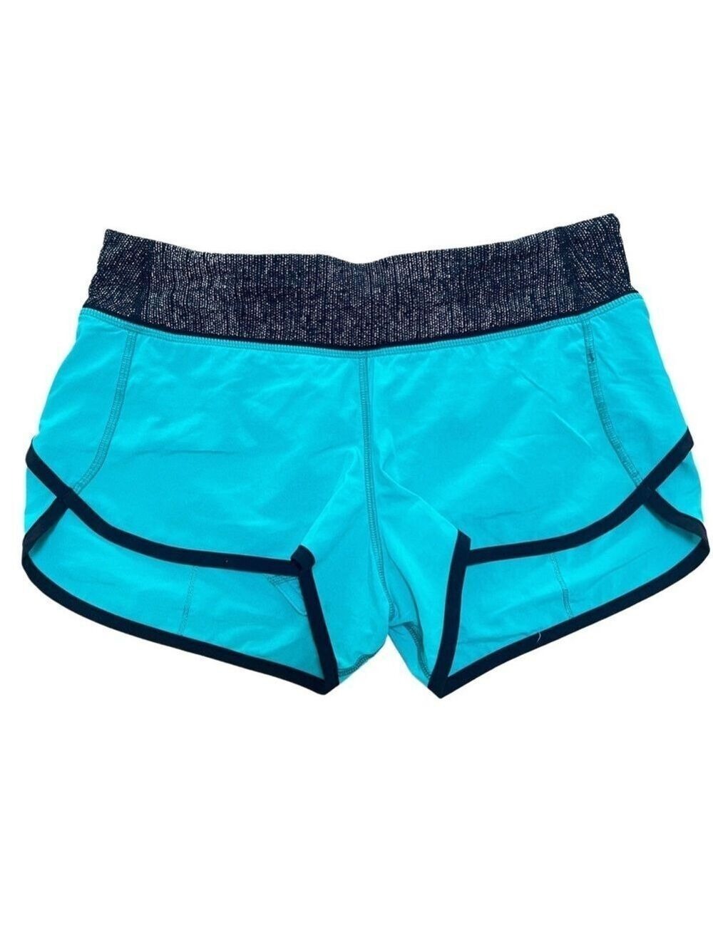Lululemon Turquoise and Black Running/Workout Shorts - Size 4